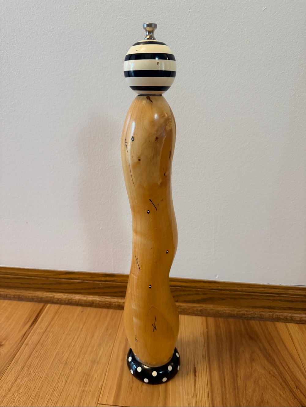 Artistic Wooden Pepper Mill Grinder. Signed by Robert Wilhelm